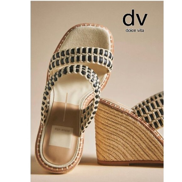 Dolce Vita Abigail Espadrille Wedge Sandals | Size 7 | NWOB | Black and Tan - Picture 14 of 15